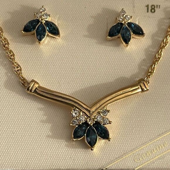 🆕 Vintage Roman Genuine Crystal Jewelry Set - Picture 1 of 7